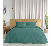 Ruggeri - Duvet Cover Set - 100% Pure Cotton - Made in Italy - Let's Color Collection! (Double, Green)