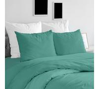 Ruggeri - Duvet Cover Set - 100% Pure Cotton - Made in Italy - Let's Color Collection! (Double, Green)