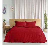 Ruggeri - Duvet Cover Set - 100% Pure Cotton - Made in Italy - Let's Color Collection! (Double, Red)