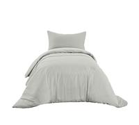 Ruggeri - Duvet Cover Set - 100% Pure Cotton - Made In Italy - Let's Color! Collection (Single, Grey)