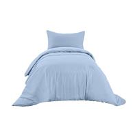 Ruggeri - Duvet Cover Set - 100% Pure Cotton - Made In Italy - Let's Color Collection! (Single, Light Blue)