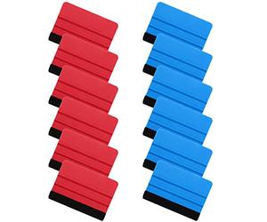 ruggito 12 Pieces Felt Edge Squeegee Car Wrapping Tool Kits, 4 Inch Felt Squeegee Applicator Tool for Car Vinyl Wrap, Window Tint, Wallpaper, Decal Sticker Installation