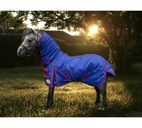 Ruggles 100g Combo Stable Rug for Shetland, Donkey, Miniatures and small ponies | Lightweight stable Rug with integrated neck cover (Blue, 4' 6")