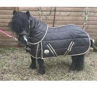 Ruggles 300g Stable Rug with Detachable Neck Cover for Shetland Section A Donkey Miniature Horse | Soft Nylon Anti Rub Lining | Smart Versatile Rug for Cooler Weather (Brown, 3' 6")