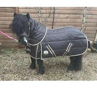 Ruggles 300g Stable Rug with Detachable Neck Cover for Shetland Section A Donkey Miniature Horse | Soft Nylon Anti Rub Lining | Smart Versatile Rug for Cooler Weather (Brown, 4')