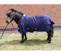 Ruggles Cotton Summer Sheet for Shetland Section A Donkey and Miniature Horse | Ideal for Shows Stable Travel and as an Under Layer (Navy Check, 3' 6")