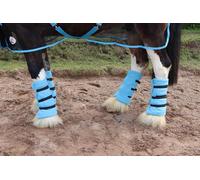 Ruggles Fleece Leg Wraps for Heavy Horses - Shire Clydesdale Percheron etc | Ideal for Travel Stable or after Bathing/Wash Down | Set of 4 (Sky Blue, Extra Large)