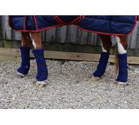 Ruggles Fleece Leg Wraps for Horses and Ponies | Ideal for Travel Stable or after Bathing/Wash Down | Set of 4 (Navy, Burgundy) (Navy, Full)