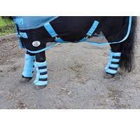 Ruggles Fleece Leg Wraps for Shetland Pony, Miniature Horse, Donkey | Ideal for Travel Stable or after Bathing/Wash Down (Sky Blue, XS - Mini)