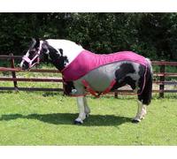 Ruggles Fleece/Mesh Cooler Rug for Heavy Horses - Shire Clydesdale Percheron etc | Ideal for Travel Stable Cooling/drying after Exercise or Bathing (Black/Pink, 6' 9")