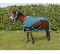 Ruggles Fleece/Mesh Cooler Rug for Horse and Ponies | Ideal for Travel Stable Cooling/drying after Exercise or Bathing - Black/Sky Blue (Black?Sky Blue, 5' 3")