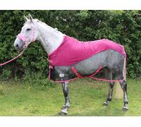 Ruggles Fleece/Mesh Cooler Rug for Horse and Ponies | Ideal for Travel Stable Cooling/drying after Exercise or Bathing - Black/Sky Blue (Black/Pink, 6' 3")