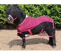 Ruggles Fleece/Mesh Cooler Rug for Shetland Pony, Miniature Horse, Donkey | Ideal for Travel Stable Cooling/drying after Exercise or Bathing (Black/Pink, 4')