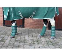 Ruggles Heavy Horse Wicking Leg Wraps For Shires Clydesdale Percheron etc | Ideal for Travel Stable or after Bathing/Exercise in Colder Weather (Hunter Green, Large)