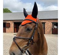 Ruggles Hi-Viz Ear Bonnet - Fly Veil for Horse and Pony - Yellow, Orange (Orange, Cob)