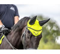 Ruggles Hi-Viz Ear Bonnet - Fly Veil for Horse and Pony - Yellow, Orange (Yellow, Cob)