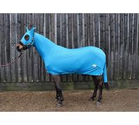 Ruggles Lycra Body Suit for Horse/Pony | Detachable Tail Sleeve | Stretch Under Rug | Ideal for helping to Keep Horse Clean and Plaits in Place (Large - With Ears, Teal)