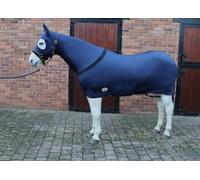 Ruggles Lycra Body Suit for Horse/Pony | Heat Sealed Seams | Detachable Tail Sleeve | Stretch Under Rug | Anti Rub Vest (Large With Ears, Navy)
