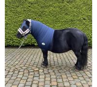 Ruggles Lycra Hood Specifically Designed For Shetland Ponies | Chin to Chest Zip | Four Way Stretch | To help to keep plaits flat and pony cleaner (Navy, Large)