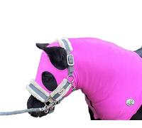 Ruggles Lycra Hood Specifically Designed For Shetland Ponies | Chin to Chest Zip | Four Way Stretch | To help to keep plaits flat and pony cleaner (Pink, Medium)