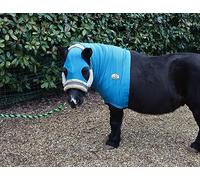 Ruggles Lycra Hood Specifically Designed For Shetland Ponies | Chin to Chest Zip | Four Way Stretch | To help to keep plaits flat and pony cleaner (Teal, Large)