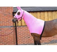 Ruggles Lycra Hood With Zip Available for Horse and Pony | Available with or without Ears | Very Useful to Keep Horse/Pony Cleaner and Keep Plaits in Place (Pink, Extra Large With Ears)