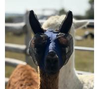 Ruggles Lycra Pull On Fly Mask With Ears for Alpacas and Sheep - Eye Protection from Bugs and Insects (Navy, Alpaca-Sheep Small)