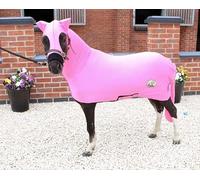 Ruggles Miniature Horse Lycra Body Suit With Detachable Tail Cover | Ideal for Shows and Keeping Horse Clean | Available with or without Ears (Bright Pink, Medium - No Ears)