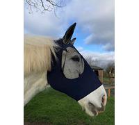 Ruggles Pull On Lycra Fly Mask for Heavy Horse Breeds - Shire Clydesdale Percheron etc | Four Way Stretch Lycra for Ultra Comfort | Excellent Protection from Flies and Insects (Navy, XL)