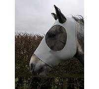 Ruggles Pull On Lycra Fly Mask for Heavy Horse Breeds - Shire Clydesdale Percheron etc | Four Way Stretch Lycra for Ultra Comfort | Excellent Protection from Flies and Insects (Pale Grey, XXL)