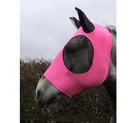 Ruggles Pull On Lycra Fly Mask for Heavy Horse Breeds - Shire Clydesdale Percheron etc | Four Way Stretch Lycra for Ultra Comfort | Excellent Protection from Flies and Insects (Bright Pink, XXL)