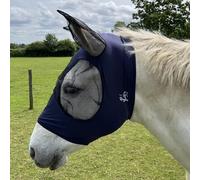 Ruggles Pull On Lycra Fly Mask for Horse And Pony | Mesh Eyes and Ears | 4 Way Stretch for Ultra Comfort No Buckles or Straps (S, Navy)