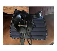 Ruggles Quilted Reversible Saddle Pad | Soft Padded Comfortable Saddlecloth | Polycotton | Ideal for Everyday Use Navy