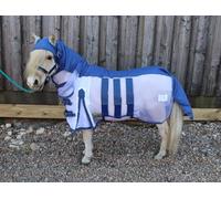 Ruggles Shetland-Donkey-Miniature Ultra Light Combo Fly Rug With Waterproof Top Line | Excellent Fly/Insect Protection for in Warm, Showery Weather (Navy, 4' 3")
