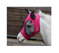 Ruggles Shetland Miniature Section A Pull On Fly Mask With Ears | Stretch Lycra | Horse & Pony Eye Protection | Standard Shetland & X-Mini Sizes (Bright Pink, X-Mini)