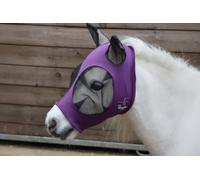 Ruggles Shetland Miniature Section A Pull On Fly Mask With Ears | Stretch Lycra | Horse & Pony Eye Protection | Standard Shetland & X-Mini Sizes (Purple, XX-Mini)