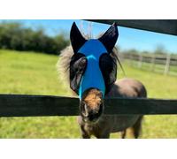 Ruggles Shetland Miniature Section A Pull On Fly Mask With Ears | Stretch Lycra | Horse & Pony Eye Protection | Standard Shetland & X-Mini Sizes (Aqua, XX-Mini)