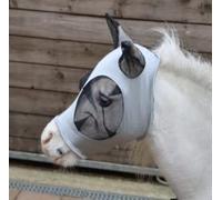 Ruggles Shetland Miniature Section A Pull On Fly Mask With Ears | Stretch Lycra | Horse & Pony Eye Protection (Std Shet, Pale Grey)