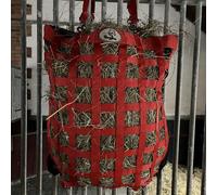 Ruggles Slow Feed Hay Bag- 2" x 2" Small Hole Design - Hay Bag for Stable, Travel and at Competitions (Red)