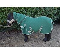 Ruggles Triple Layer Wicking Combo Neck Rug for Shetland Ponies, Donkeys & Miniature Horses | Ideal for Travel Stable & Cooling/Drying after Exercise or Bathing (Hunter Green, 3' 6")
