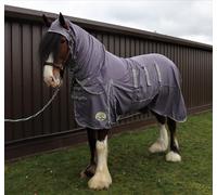 Ruggles UV Combo Fly Rug for Heavy Horses, Shires Clydesdale Percheron | Lightweight Breathable Protection from Flies and Biting Insects (Shark Grey, 7' 3")