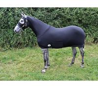 Ruggles Water Repellent Lycra Bodysuit for Horse & Pony | Detachable Tail Sleeve | Stretch Under Rug | Helps Keep Horse/Pony Clean before Shows,Travel or in Stable (Extra Large Without Ears, Black)