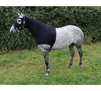 Ruggles Water Repellent Lycra Hood With Zip for Horse/Pony | Available With or Without Ears | To Help Keep Horse/Pony Clean an Plaits in Place (Medium Without Ears, Black)