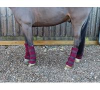 Ruggles Wicking Leg Wraps For Horse and Pony | Ideal for Travel Stable or after Bathing/Exercise in Colder Weather (Burgundy, Cob)