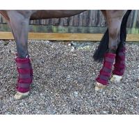 Ruggles Wicking Leg Wraps For Horse and Pony | Ideal for Travel Stable or after Bathing/Exercise in Colder Weather (Burgundy, Full)