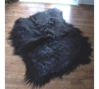 RugHouse Icelandic Sheepskin Rug - Black Double (2 Skin)