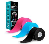 Rugistic Kinesiology Tape Pack of 3 | 5cm x 5m Sports Tape for Muscle & Joint Support | Latex-Free Adhesive - Breathable Cotton Elastic Physio Tape for Athletes, Gym & Sports Use