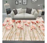 RUGMRZ Anti Slip Bedroom Mats pink 50x80cm, Fluffy Small rug Three-dimensional floral pattern for living room children's bedroom