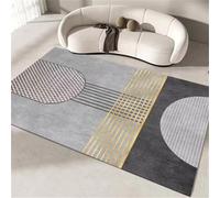 RUGMRZ Anti Slip Nursery Rug grey 100x200cm, Plush Modern stripes for living room teen bedroom