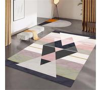 RUGMRZ Anti Slip Pet Friendly Rug pink 180x270cm, Thin Very Large rug Modern geometry for the living room and study